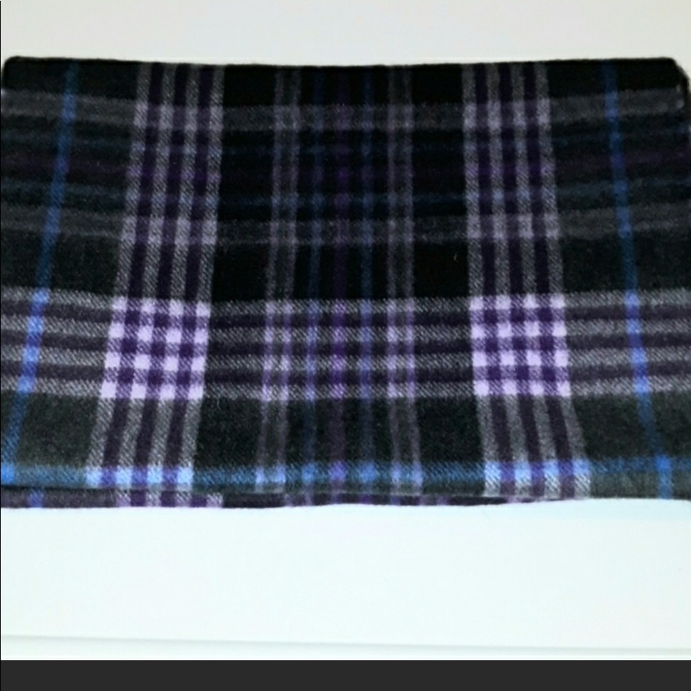 ANDREW STEWARD PURPLE AND GRAY CASHMERE SCARF
